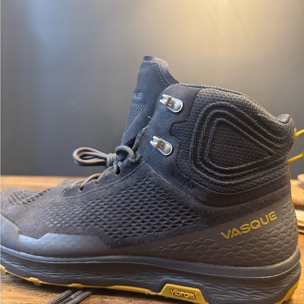 Vasque Black and Yellow Athletic Shoes with Breathable Design